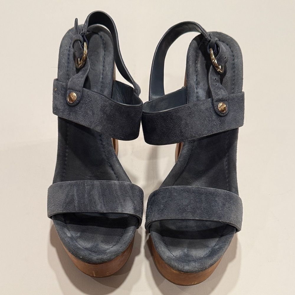 Joie Dark Gray Suede Platform Sandals